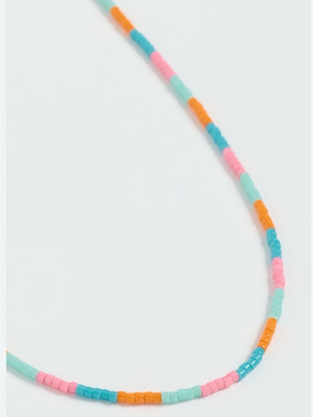 Gorjana Pink, Teal, Turquoise & Orange Seed Bead Necklace 18k gold plated